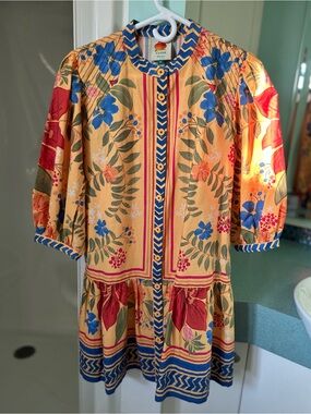 FARM Rio Floral Yard cotton mini dress size Medium
